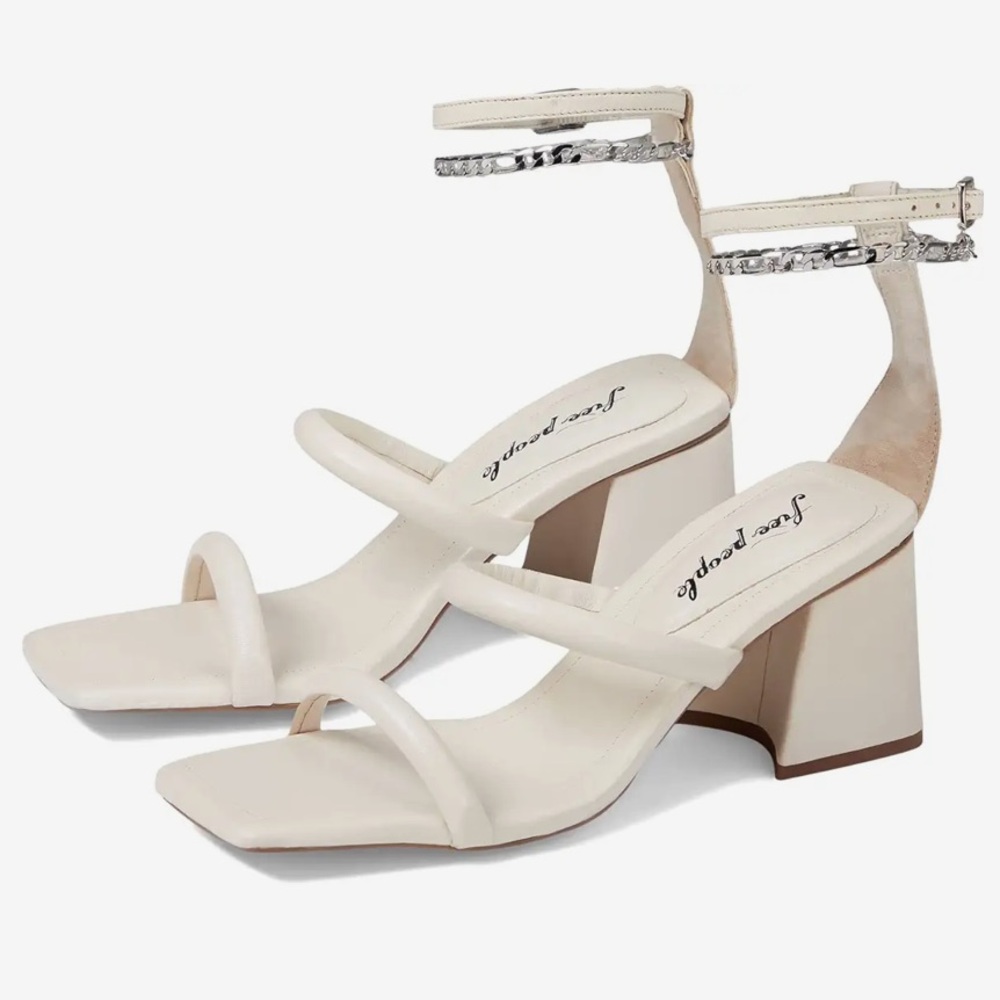 Free People Off White Parker Chain Sandals Sz. 39 NWOB